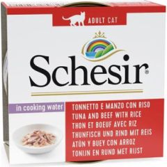 Agras Pet Foods SCHESIR in cooking water Tuna with beef and rice - wet cat food - 85 g Kaķu konservi