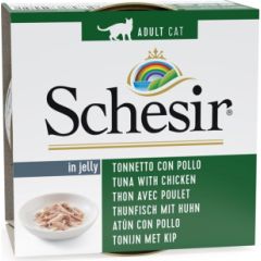 Agras Pet Foods SCHESIR Tuna with chicken in jelly - wet cat food - 85g Kaķu konservi