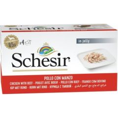 Agras Pet Foods SCHESIR Chicken with beef in jelly - wet dog food - 4 x 85g Barība