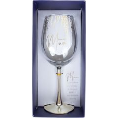 Vīna glāze FLOW "Beautiful Mum" H23,7cm 450ml, caurspīdīgs stikls, zila kaste Glāzes un karafes