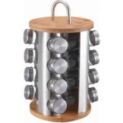 Klausberg garšvielu burciņu komplekts, tērauds, stikls un bambuss, 17 daļas, KB 7553 Garšvielu trauki