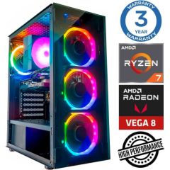 INTOP Ryzen 7 5700G 8GB 1TB SSD M.2 NVME Radeon RX Vega 8 no-OS Personālie datori