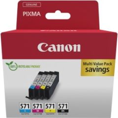Canon CLI-571 (0386C008) Ink Cartridge Multipack, C/M/Y/BK Lāzerprinteru izejmateriāli