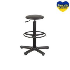 Krēsls NOWY STYL STOOL GTS RING STOPKI melnas ādas imitācija V-14 ar kāju gredzenu Biroja krēsli