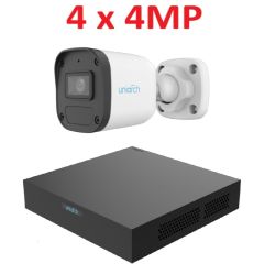 Uniarch 4MP IP videonovērošanas komplekts ar PoE (NVR + 4 bullet kameras)