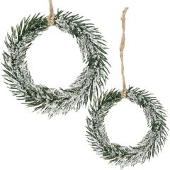 Ziemassvētku rotājums Springos CA1210, zaļa mini vainags, 10 cm  Eglīšu rotājumi