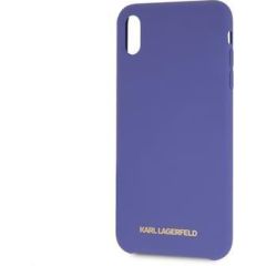 Karl Lagerfeld Apple  iPhone XS Max Gold Logo Silicone Case Violet