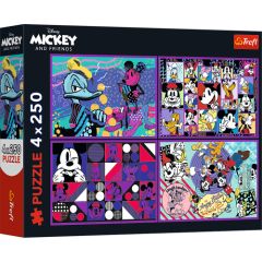 TREFL DISNEY MICKEY MOUSE Pužļu komplekts 4x250 gab. Puzles