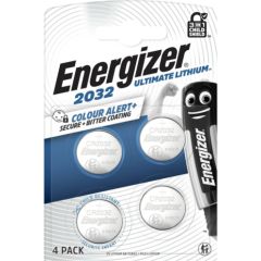 Litija baterija CR2032 3V 254mAh Ultimate Energizer 4gab blisteris Baterijas un akumulatori