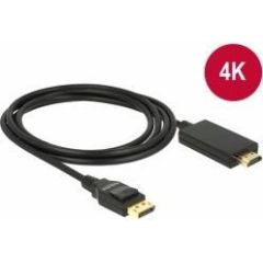 Delock Cable Displayport 1.2 (M) - High Speed HDMI-A (M) passivev 4K,  3m; black