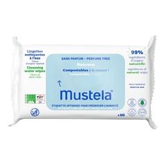 Mustela Compostable at Home Cleansing Water Wipes - Čisticí ubrousky bez parfemace 60.0ks Smaržas - NESAKĀRTOTS