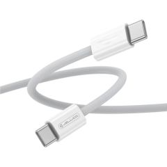 JBL Jellico IP15 Pīta auduma iPhone 15 / 16 USB-C uz USB-C Datu & Ātrās PD 60W uzlādes kabelis 1m Balts Data USB kabeļi