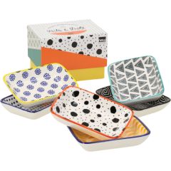 Bļodas AIMII, 6 gab., D9,5×H2 cm, kastītē, dažādas krāsas Bļodas