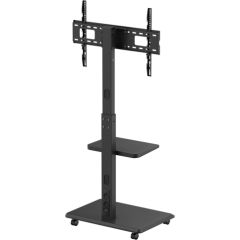 Ergo Office Stand / cart for TV Ergo-Office, max. load 50kg / 5kg shelf, max. VESA 600x400, built-in power strip, black, ER-304 B Крепления для телевизоров