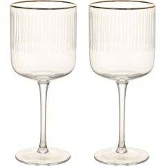 Wine glasses GOLD RIM 2pcs H19,7cm, 400ml Glāzes un karafes