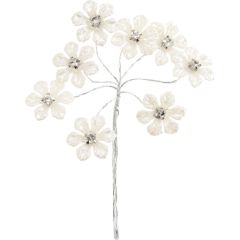 Mākslīgā zara dekors SHINE, 13 cm, ar ziediem