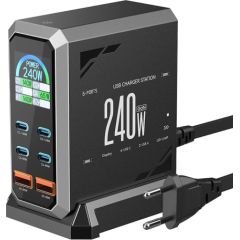 Blitzwolf BW-S31 2xUSB-A, 4xUSB-C, PD, 240W network charger. Telefonu lādētāji 220v