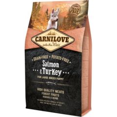 CARNILOVE Salmon&Turkey Puppy Large breed dry dog food - 4kg Suņu barība