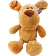 Leantoys Maskotka przytulanka pies z przyssawką brązowy Mīkstās rotaļlietas