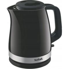 TEFAL Kettle KO150F30 Delfini Vision Electric 2400 W 1.5 L Plastic 360° rotational base Black/Stainless steel Tējkannas (elektriskās)