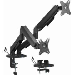 Monitora stiprinājums Gembird 2x 17”-32” Adjustable desk display mounting arm USB TV un monitoru stiprinājumi, kronšteini