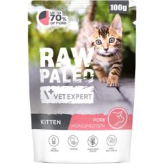 VETEXPERT Raw Paleo Kitten Pork - wet cat food - 100g Kaķu konservi