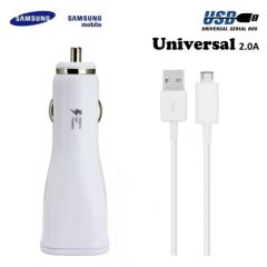Samsung EP-LN915UWE 2A 15W USB Ātrs Auto Lādētājs + Micro USB 3.0 Kabelis Balts (EU Blister)