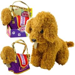 Leantoys Piesek Pudel W Torbie Na Rzep Maskotka Przytulanka Jasnobrązowy Mīkstās rotaļlietas