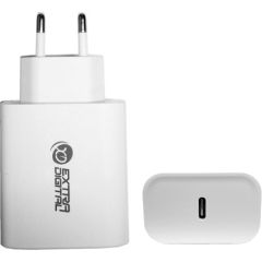 Extradigital Charger EXTRA DIGITAL USB Type-C: 220V, 20W, PD Telefonu lādētāji 220v