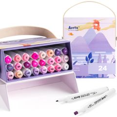 Двусторонние маркеры ARRTX Alp,24 цвета, фиолетовые оттенки Mаркеры