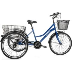 Pilsētas trīsritenis Bisan 24 PORTER tumši zils/balts Городские велосипеды