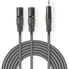 Kabelis Nedis 2x XLR M - 3.5mm M 3m Dažādi vadi