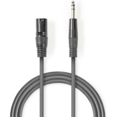 Kabelis Nedis XLR M - 6.35mm M 5m Dažādi vadi