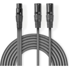 Kabelis Nedis 2x XLR M - XLR F 1.5m Dažādi vadi