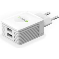 Techly Two ports USB charger 230V -> 2x USB 5V 2.1A & 2.1A white