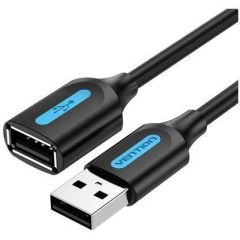 CABLE USB2.0 MALE TO FEMALE/0.5M BLACK CBIBD VENTION Data USB kabeļi