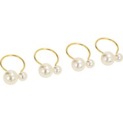 Salvešu gredzeni GLAMOR 4gab., pērle/zeltīts Citi trauki