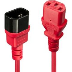 CABLE POWER IEC EXTENSION 1M/RED 30477 LINDY Сетевые кабели, провода