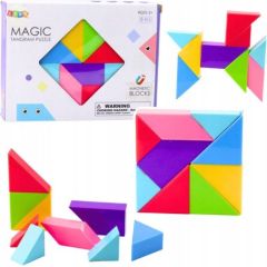 Leantoys Klocki Magnetyczne Tangram Kolorowa Układanka Naklejki 9 el. Konstruktori 