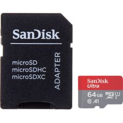 SanDisk Ultra MicroSDXC 64 GB Class 10 UHS-I/U1 A1  (SD-MICRO-10/64-SAND) Atmiņas kartes micro SD SDHC