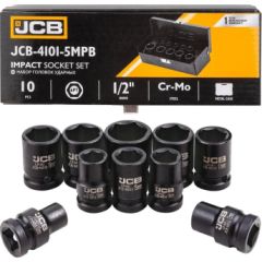 Triecienuzgaļu komplekts JCB 4101-5MPB; 1/2''; 10 gab. Механические инструменты
