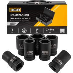 Triecienuzgaļu komplekts JCB 8072-5MPB; 1''; 24-46 mm; 7 gab. Механические инструменты