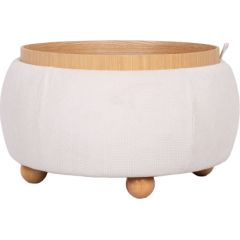 Tumba / galds HIRO D67xH38cm, balts, ar uzglabāšanas kasti Jaunumi -Dārzam