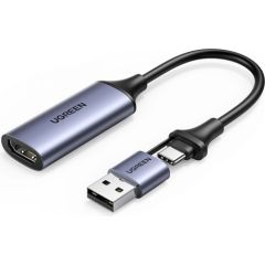 Ugreen   Ugreen CM489 40189 HDMI Adapter (Female) - USB-A / USB-C (Male) - Gray Jaunumi - Datori