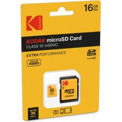 Kodak mSD 16GB Class10 Extra EKMSDM16GHC10CK Atmiņas kartes micro SD SDHC
