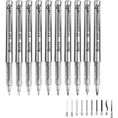 Acrylic Fineliner Pens ARRTX, Black, 10pcs Mаркеры