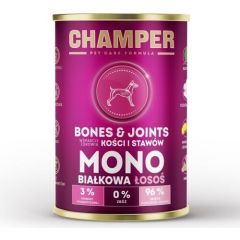 4vets CHAMPER BONES&JOINTS MONOBIAŁKOWA łosoś mokra karma dla psa 400g Suņu barība