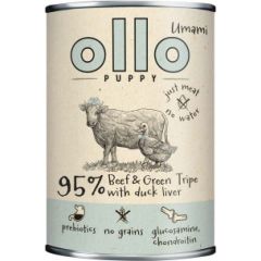 OLLO Puppy Umami Beef and Green Tripe with Duck Liver - wet dog food - 850g Suņu barība