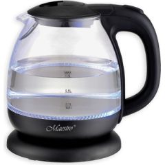 MAESTRO MR-055 electric kettle 1 L 1100 W (MR-055-BLACK) Black Tējkannas (elektriskās)