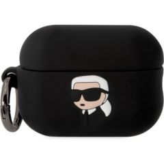 Karl Lagerfeld -  Karl Lagerfeld 3D Logo NFT Karl Head Silicone Case for AirPods Pro 2 Black Чехлы - альтернативные
